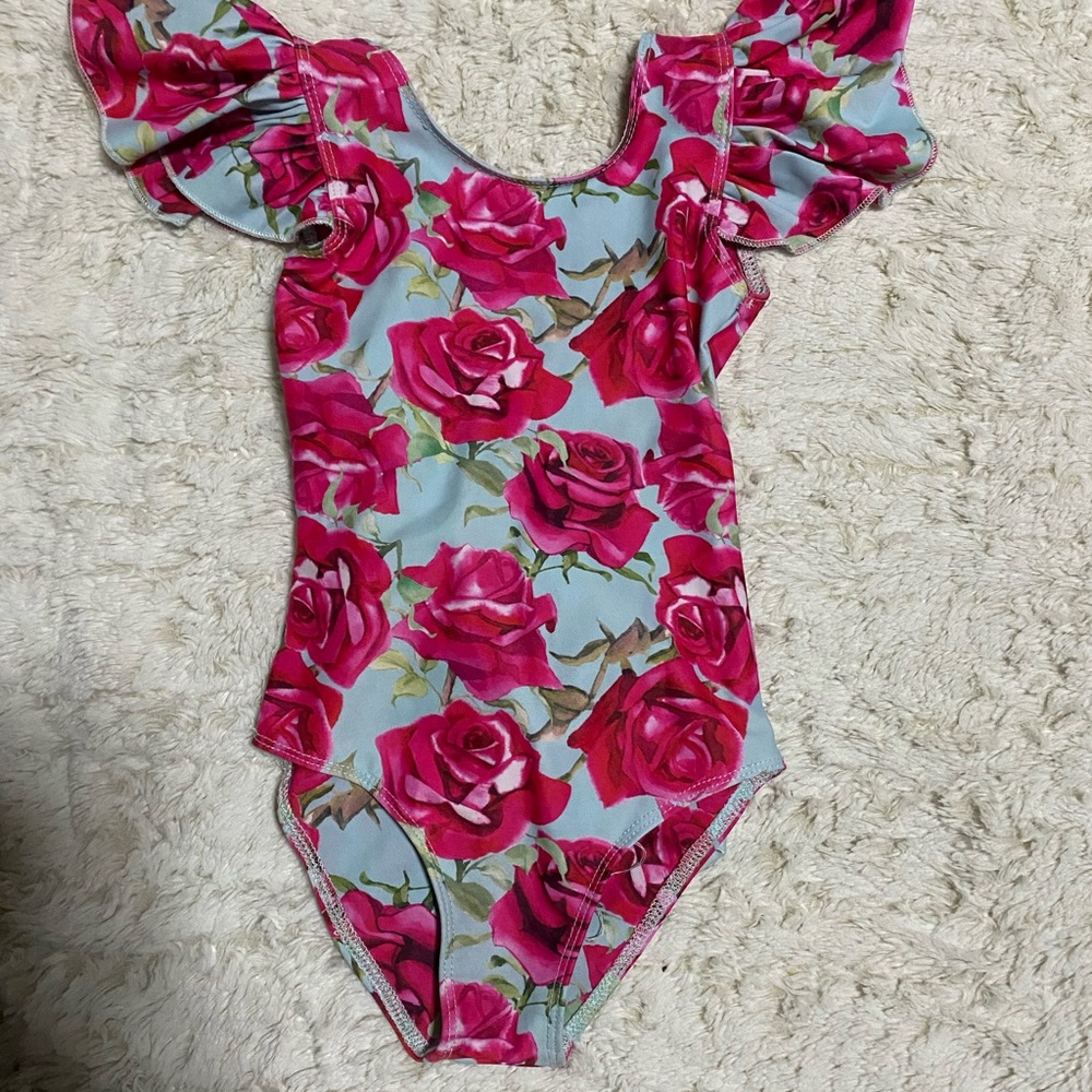 Floral Ruffle Swimsuit - Mia Belle Girls